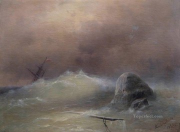 Mar tormentoso 1887 Romántico Ivan Aivazovsky Ruso Pinturas al óleo